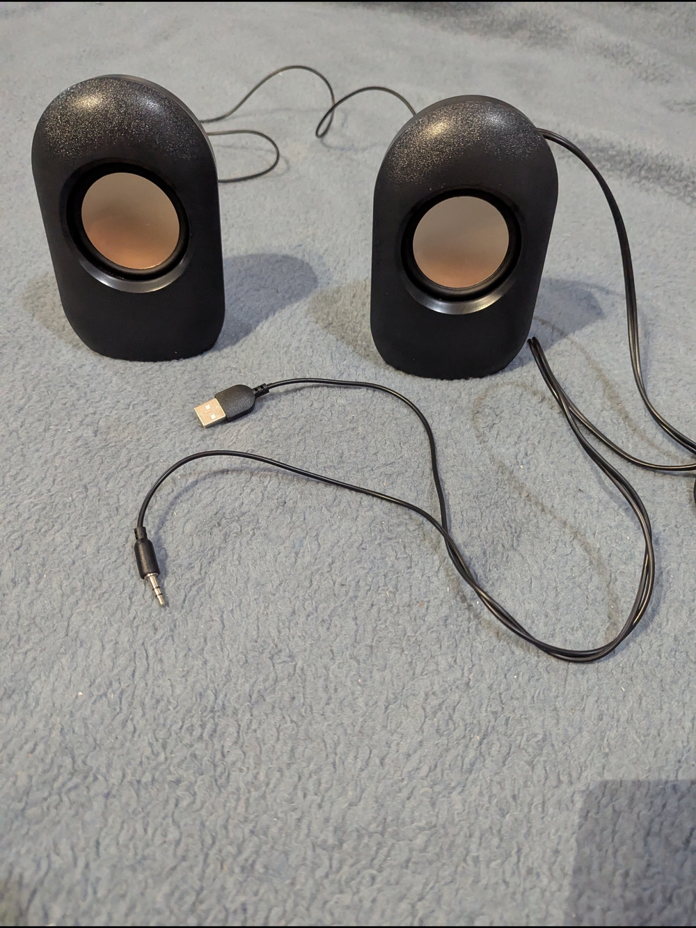 Compact Black USB-Powered Computer Speakers